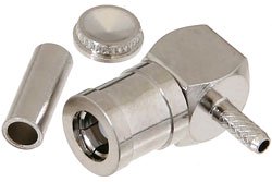SMB Plug Right Angle Connector Crimp/Solder Attachment For RG178, RG196