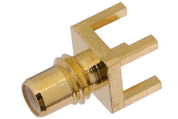 SMC Jack Connector Solder Attachment Thru Hole PCB, .200 inch x .067 inch Hole Spacing