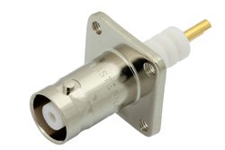 MHV Female Connector Solder Attachment 4 Hole Flange Mount Solder Cup Terminal, .500 inch Threaded Hole Spacing
