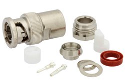 BNC Twinax Plug Connector Clamp/Solder Attachment for RG108, 78 Ohm Twinax