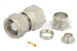 75 Ohm SMC Plug Connector Clamp/Solder Attachment for RG59, RG62, RG71