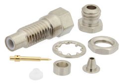 SMC Jack Bulkhead Connector Clamp/Solder Attachment For RG178, RG196, .177 inch D Hole