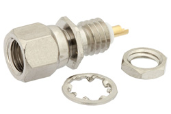 SMC Plug Bulkhead Mount Connector Solder Attachment Solder Cup Terminal, .177 inch D Hole