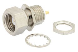 75 Ohm SMC Plug Bulkhead Connector Solder Attachment Solder Cup Terminal, .295 inch D Hole