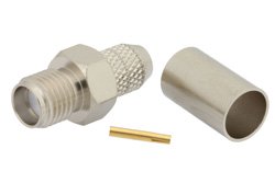 SMA Female Connector Crimp/Solder Attachment for RG59B/U, RG62