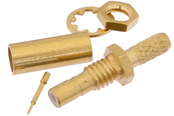 SSMB Jack Bulkhead Connector Crimp/Solder Attachment For RG174, RG179, RG316, RG188, .126 inch D Hole