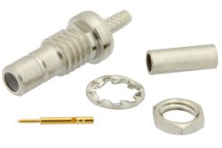 SMB Jack Bulkhead Mount Connector Crimp/Solder Attachment for RG178, RG196