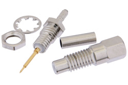 SMC Jack Bulkhead Connector Crimp/Solder Attachment For RG178, RG196