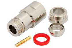 N Female Connector Clamp/Solder Attachment for PE-B400, PE-B405, PE-C400, LMR-400, 0.400 inch