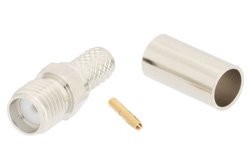 SMA Female Connector Crimp/Solder Attachment for RG58, RG303, RG141, PE-C195, PE-P195, LMR-195