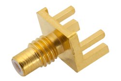 SMC Jack Connector Solder Attachment 0.062 inch End Launch PCB, .020 inch x .010 inch Contact