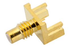 SMC Jack Connector Solder Attachment 0.042 inch End Launch PCB, .020 inch x .010 inch Contact