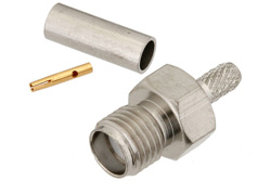 SMA Female Connector Crimp/Solder Attachment for RG188-DS, RG316-DS