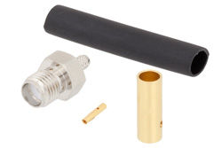 SMA Female Connector Solder Attachment for RG188-DS, RG316-DS