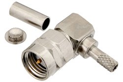 RT SMA Male Right Angle Connector Crimp/Solder Attachment For RG174, RG316, RG188
