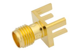 RT SMA Female Connector Solder Attachment .062 inch End Launch PCB, .030 inch Diameter