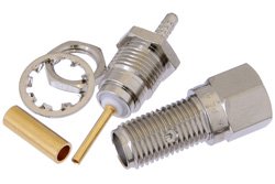 SMA Female Bulkhead Connector Solder Attachment For RG178, RG196, .235 inch D Hole