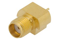 SMA Female Connector Solder Attachment End Launch PCB, .030 inch Diameter