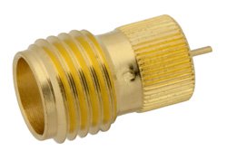 SMA Female Connector Solder Attachment Press-In Mount Tab Terminal, .200 inch Diameter