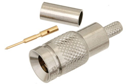 1.0/2.3 Plug Connector Crimp/Solder Attachment for RG174, RG316, RG188, LMR-100, PE-B100, PE-C100, .100 inch
