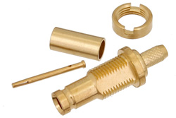 1.0/2.3 Jack Bulkhead Connector Crimp/Solder Attachment For RG174, RG316, RG188, .217 inch DD Hole