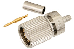 75 Ohm 1.6/5.6 Plug Connector Crimp/Solder Attachment For RG179, RG187