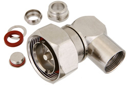 7/16 DIN Male Right Angle Connector Clamp/Solder Attachment for RG213, RG214, RG8, RG9, RG225, RG393, RG215