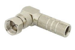 75 Ohm F Male Right Angle Connector Twist Attachment for RG6-CATV