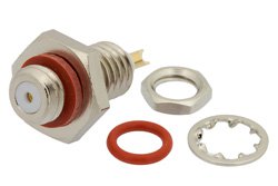 10-32 Female Bulkhead Mount Connector Solder Attachment Solder Cup Terminal, .177 inch D Hole