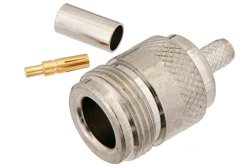 N Female Connector Crimp/Solder Attachment For RG58