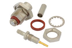 10-32 Female Bulkhead Connector Crimp/Solder Attachment For RG174, RG316, RG188, .295 inch D Hole