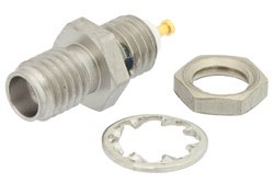 SSMA Female Bulkhead Mount Connector Solder Attachment Turret Terminal, .177 inch D Hole