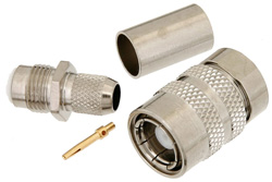 75 Ohm SMB Positive Snap Plug Connector Crimp/Solder Attachment for RG59B/U, RG62