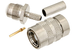 75 Ohm SMB Positive Snap Plug Connector Crimp/Solder Attachment For RG179, RG187