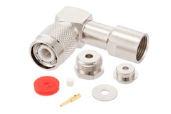 TNC Male Right Angle Connector Clamp/Solder Attachment For RG174, RG316, RG188