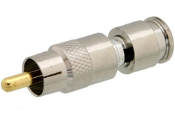 75 Ohm RCA Male Connector Compression Attachment for PE-B159, Belden 1855A, Mini 59