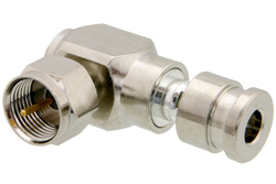75 Ohm F Male Right Angle Connector Compression Attachment for PE-B159, Belden 1855A, Mini 59
