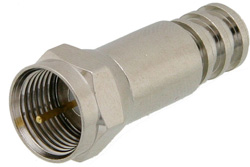 75 Ohm F Male Connector Crimp/Solder Attachment for PE-B159, Belden 1855A, Mini 59