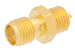 SMA Female Bulkhead Mount Precision Connector Solder Attachment Stub Terminal, .250 inch Diameter
