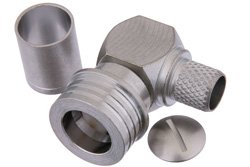 QN Male Right Angle Connector Crimp/Solder Attachment For RG214, RG225