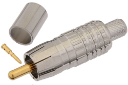 75 Ohm RCA Male Connector Crimp/Solder Attachment For Belden 1694A