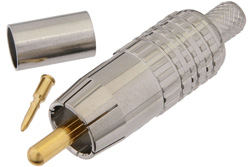 75 Ohm RCA Male Connector Crimp/Solder Attachment For Belden 1505A