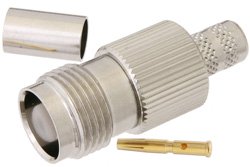 TNC Female Connector Crimp/Solder Attachment for PE-C240, RG8X, 0.240 inch, LMR-240, LMR-240-DB, LMR-240-UF
