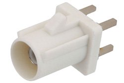FAKRA Plug Connector Solder Attachment Thru Hole PCB, White Color