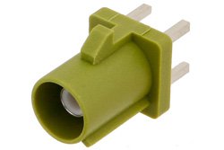 FAKRA Plug Connector Solder Attachment Thru Hole PCB, Curry Color