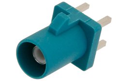 FAKRA Plug Connector Solder Attachment Thru Hole PCB, Water Blue Color