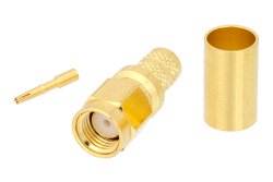 RP-SMA Male Connector Crimp/Solder Attachment for PE-C240, RG8X, .240 inch, LMR-240, LMR-240-DB, LMR-240-UF