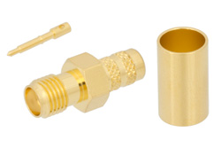 RP-SMA Female Connector Crimp/Solder Attachment for PE-C240, RG8X, .240 inch, LMR-240, LMR-240-DB, LMR-240-UF