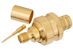 RP SMA Female Connector Crimp/Solder Attachment for PE-C400, PE-B400, PE-B405, LMR-400, LMR-400-DB, LMR-400-UF, 0.400 inch