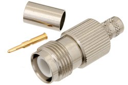 RP-TNC Female Connector Crimp/Solder Attachment for PE-C240, RG8X, .240 inch, LMR-240, LMR-240-DB, LMR-240-UF